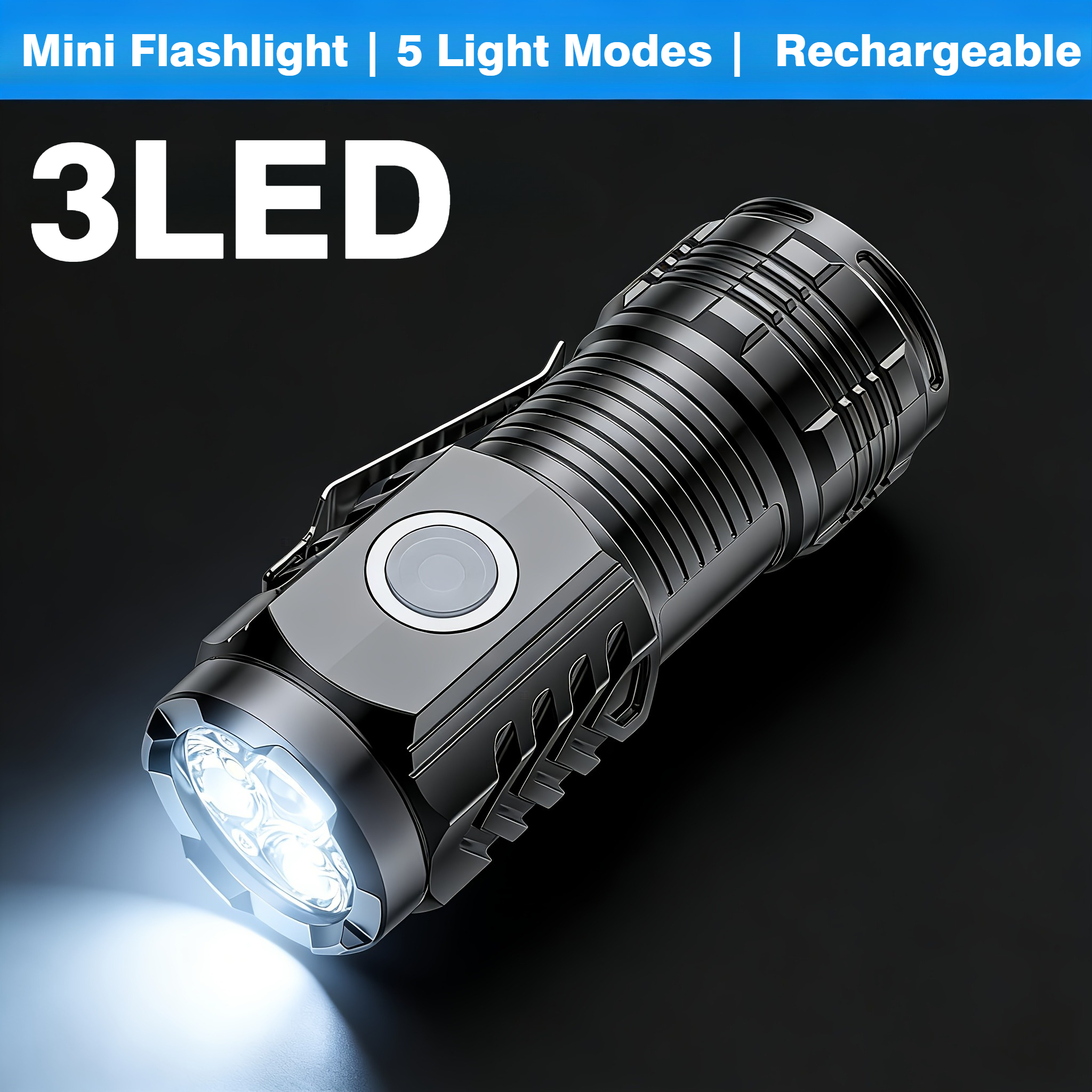 Outdoor Camping Decor - Portable Mini 3 LED Handheld Flashlight