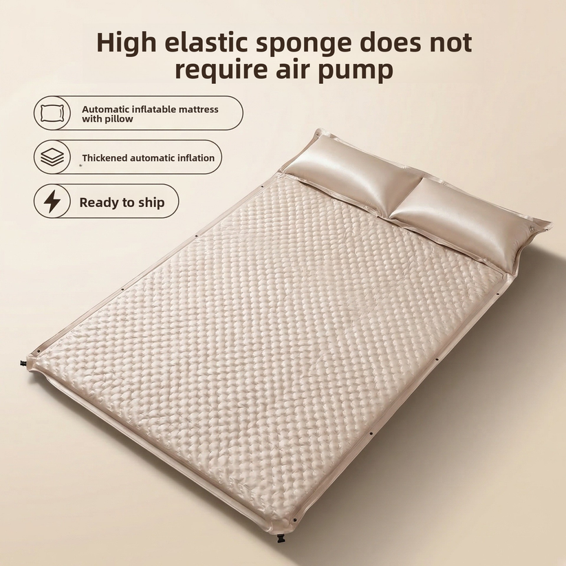 Outdoor Camping Mattress - Inflatable Mattress, Sponge Sleeping Pad, Floor