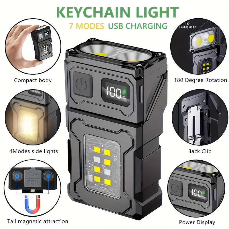Outdoor Camping Decor - Mini Rechargeable LED Pocket Flashlight Portable