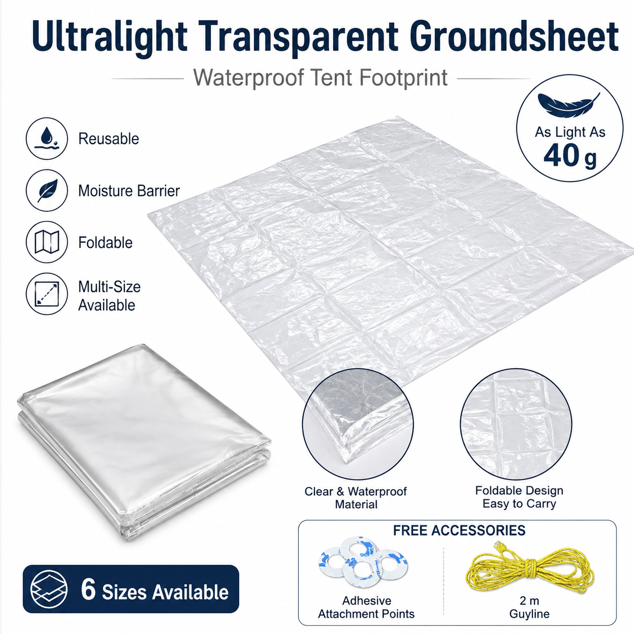 Ultralight Ground Sheet - Ultralight Transparent Tent Groundsheet Waterproof Moisture