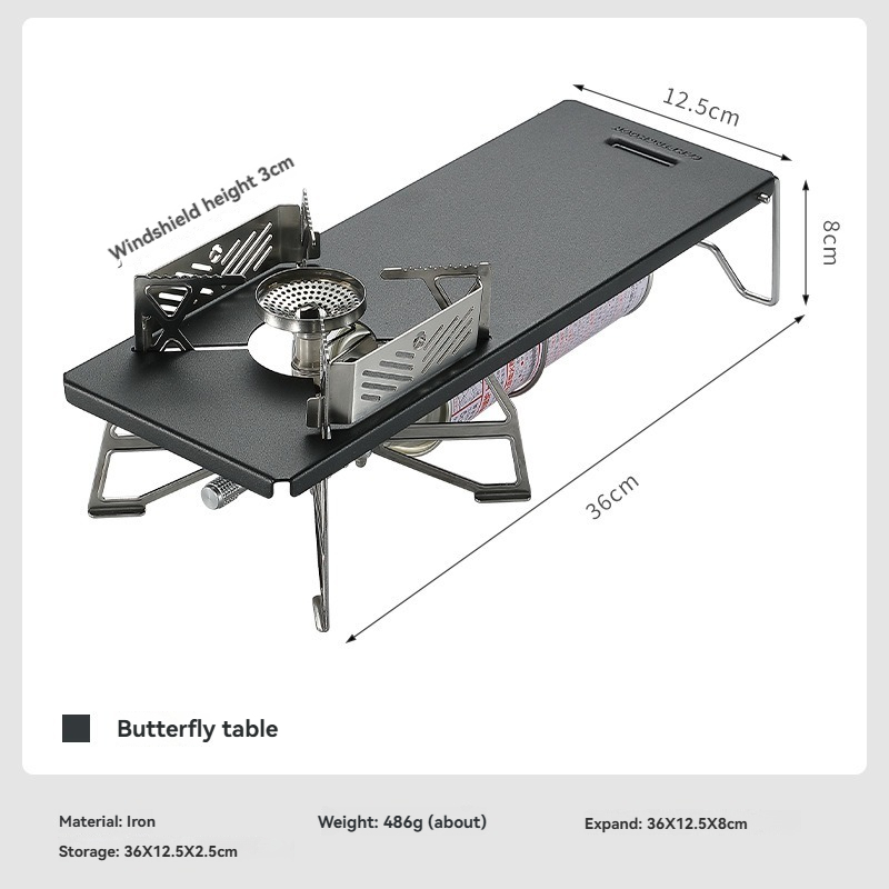 Outdoor Camping Kitchen Table - CAMPINGMOON GT-3 Black Portable Camping Kitchen
