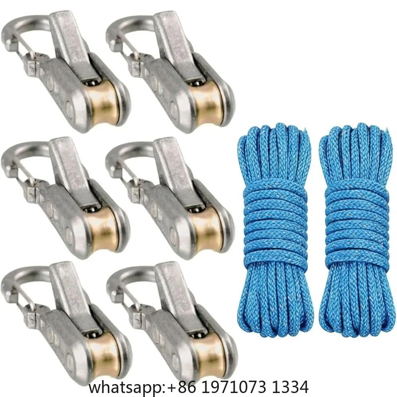 Outdoor Camping Gear - Rope Roller 6 Pack, Stainless Steel
