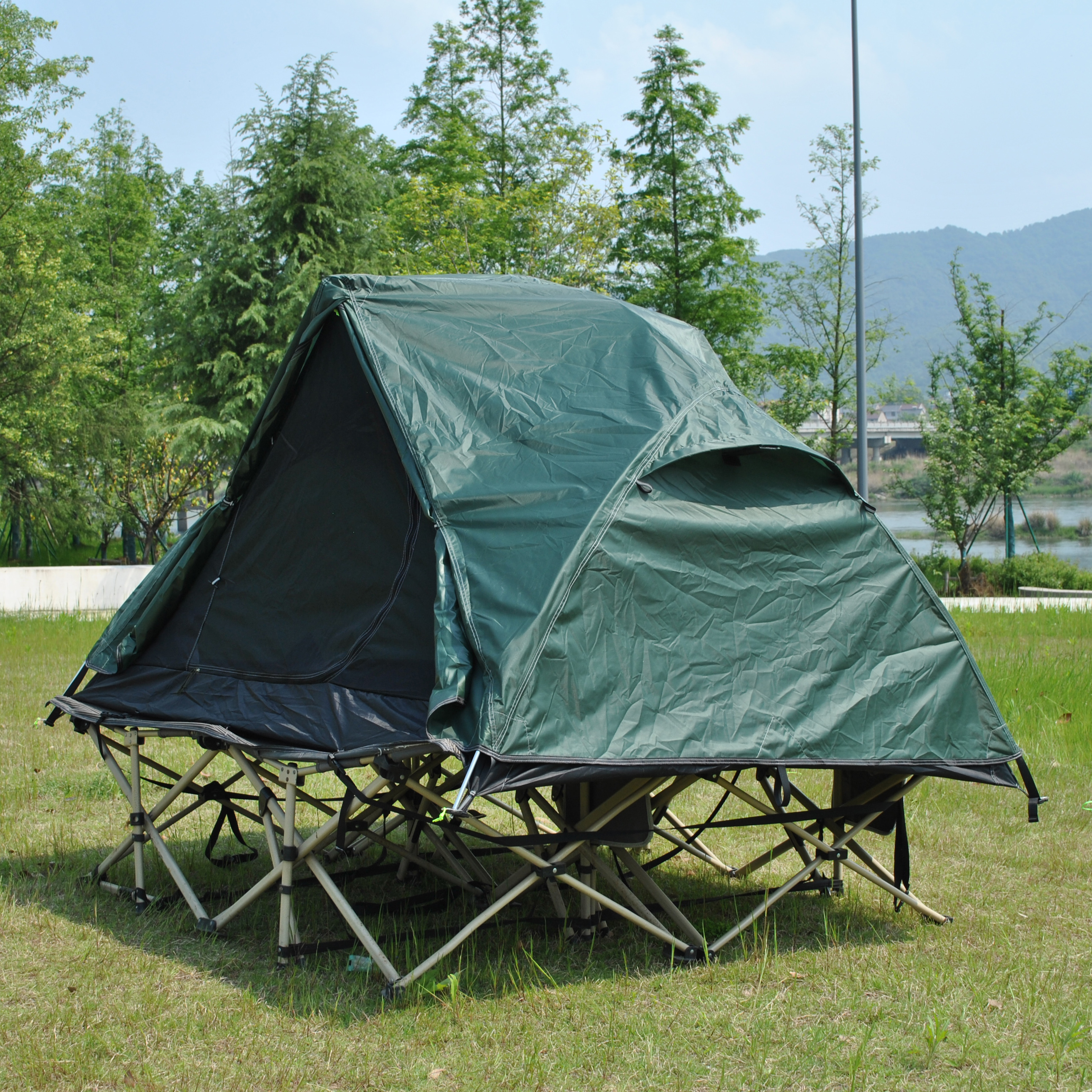Ultralight Ground Sheet - Outdoor 2 Person Cot Tent,2-in-1 Ultralight