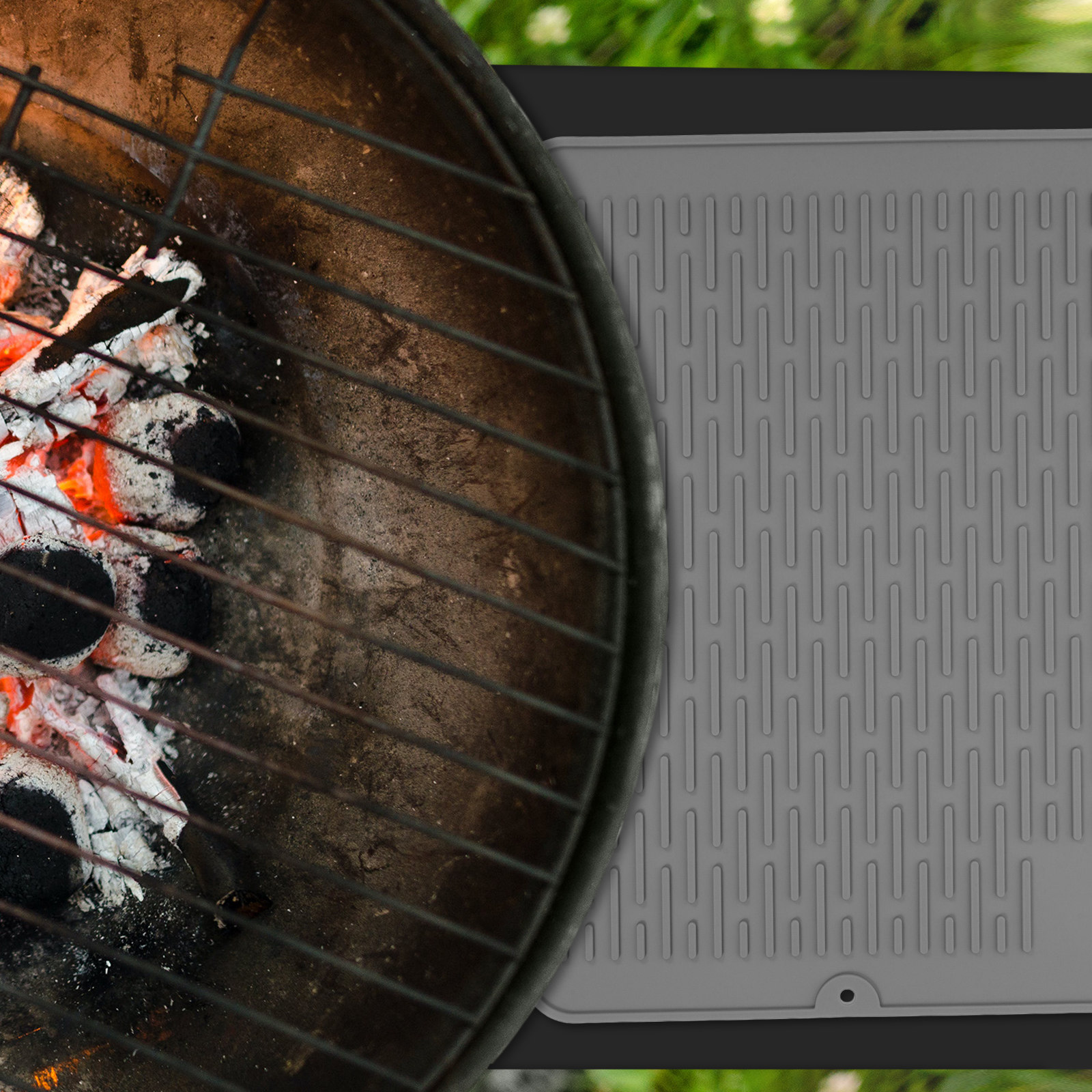 Outdoor Gas Stove - 1pc Silicone Grill Mat Multipurpose Non-Stick