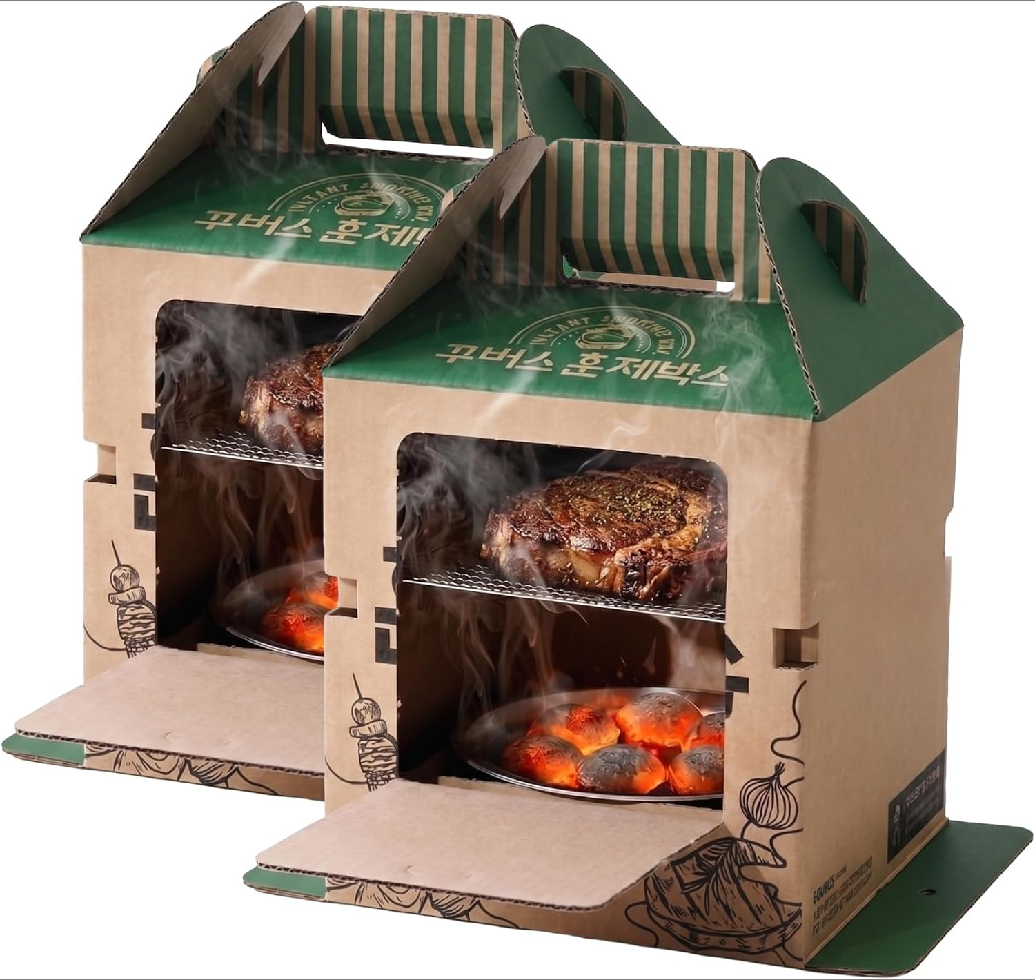 Outdoor Camping Food - Disposable Portable Charcoal BBQ Grill Smoker