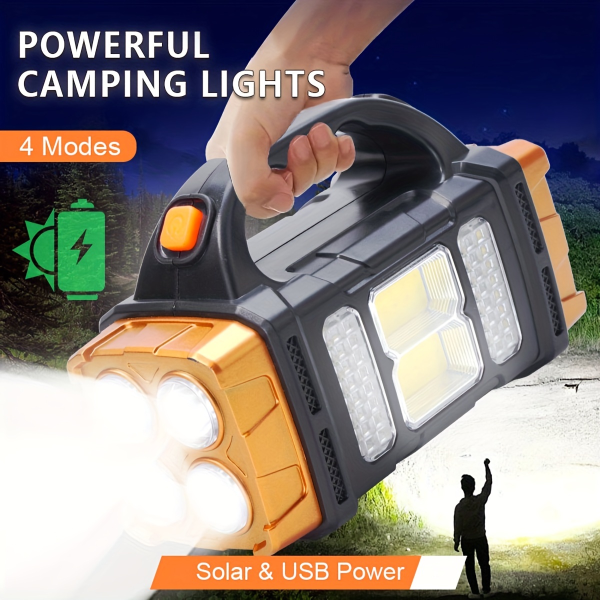 Outdoor Camping Decor - New Upgrade Rechargeable High Power Solar