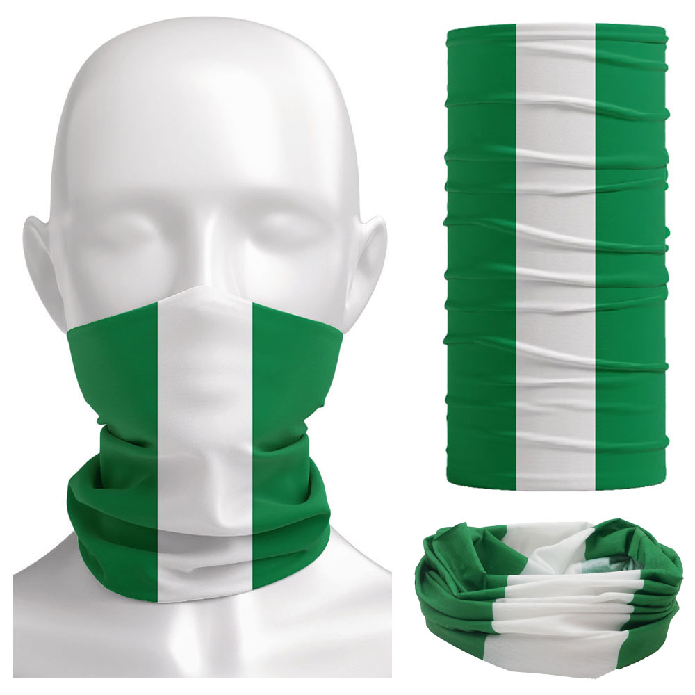 Outdoor Camping Gear - Nigeria Flag Bandanna Women Neck Gaiter