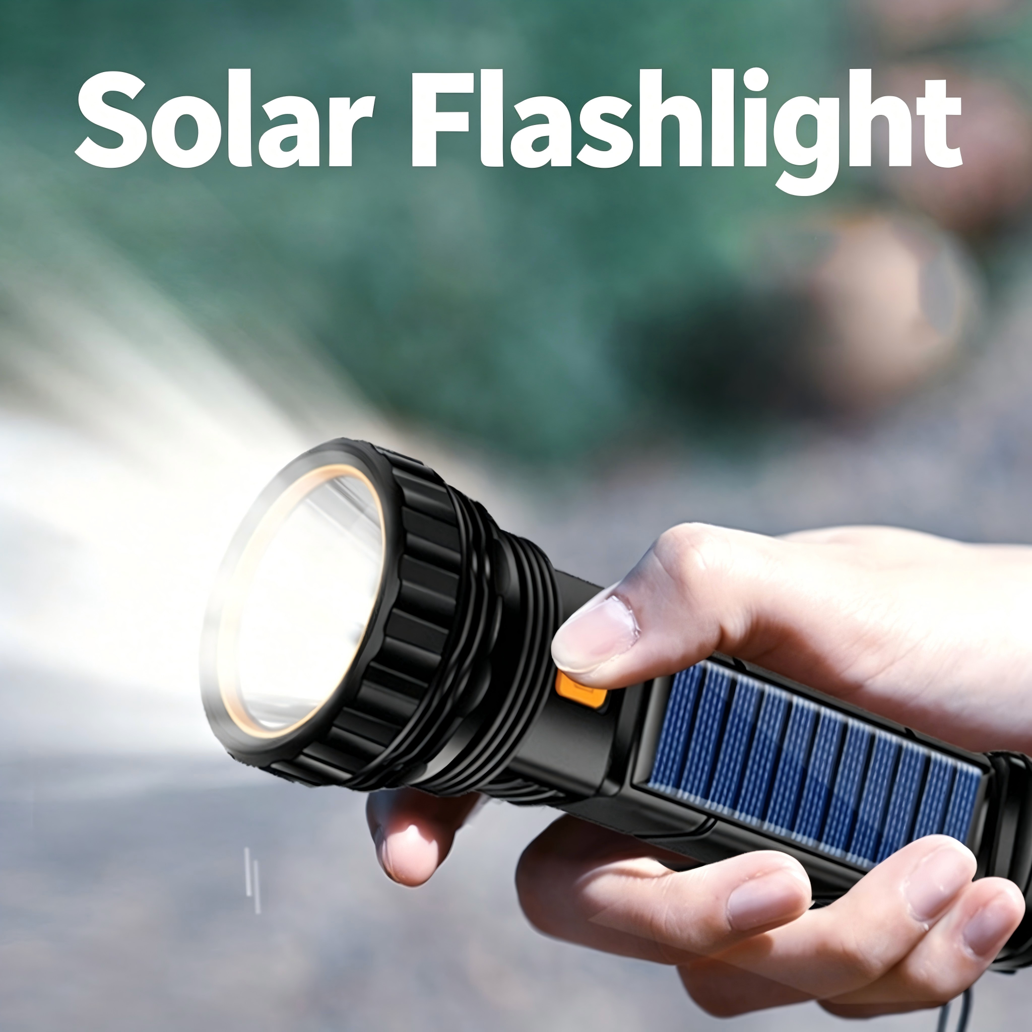 Outdoor Camping Decor - 1PC Multi-function Solar LED Flashlight Outdoor