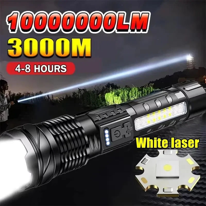 Outdoor Camping Decor - Powerful LED Flashlight Battery Display USB