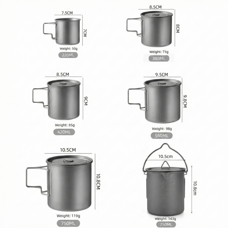 Titanium Camping Mug with Fold - Outdoor Camping Kitchen Table ulasan dan harga