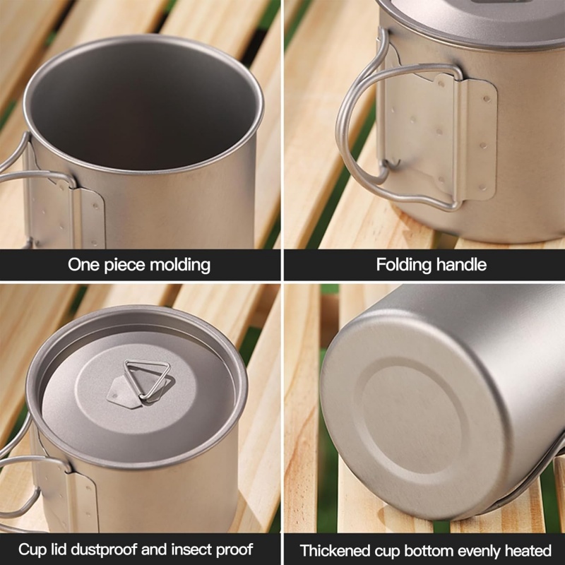 Titanium Camping Mug with Fold - Outdoor Camping Kitchen Table ulasan dan harga