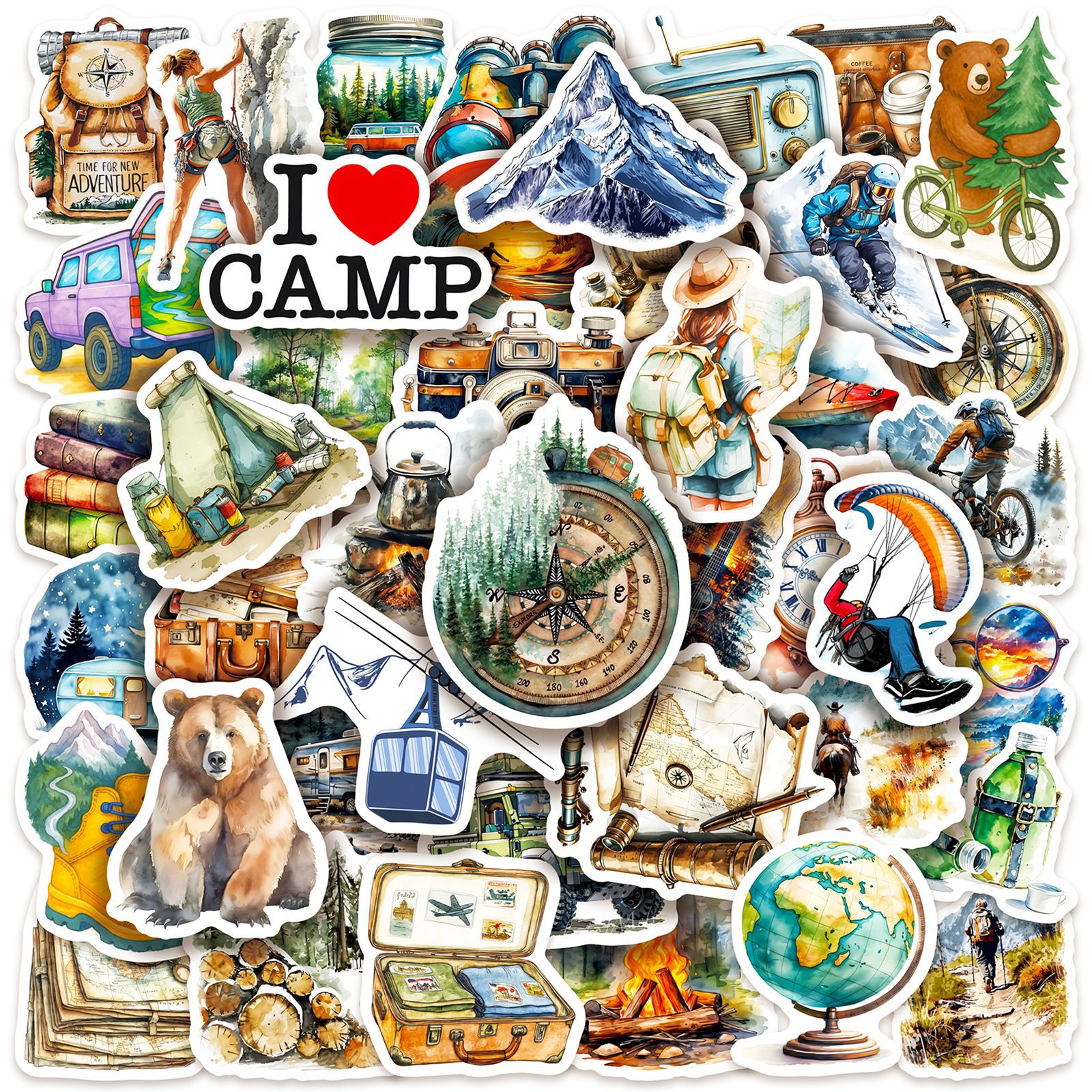 10/50PCS Travel Cartoon Sticke - Outdoor Camping Kids Activities ulasan dan harga
