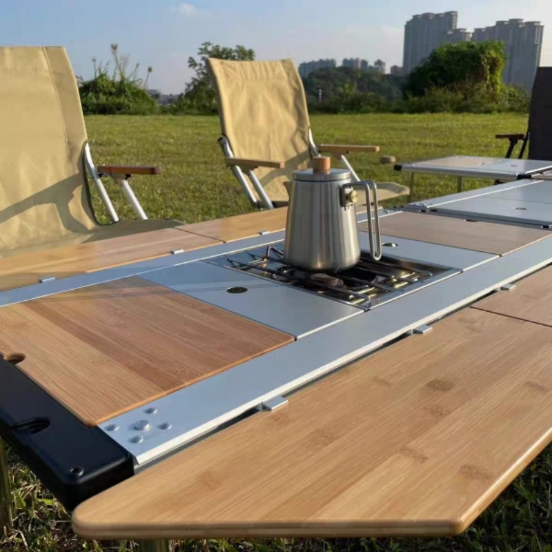 Tryhomy IGT Table Bamboo Exten - Outdoor Camping Kitchen Table ulasan dan harga