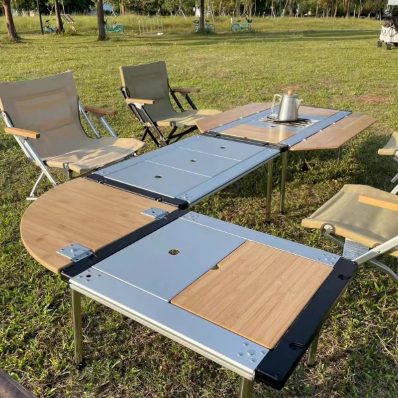 Tryhomy IGT Table Bamboo Exten - Outdoor Camping Kitchen Table ulasan dan harga