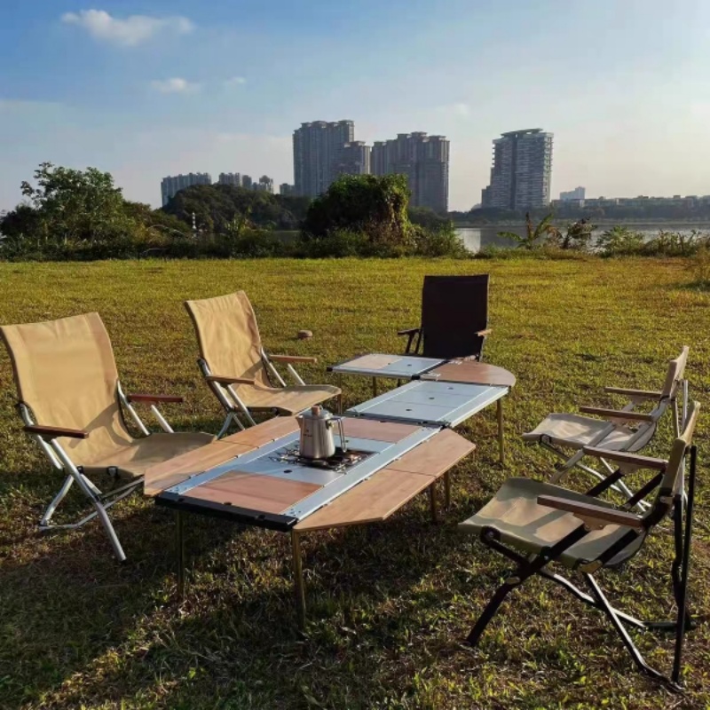 Tryhomy IGT Table Bamboo Exten - Outdoor Camping Kitchen Table ulasan dan harga