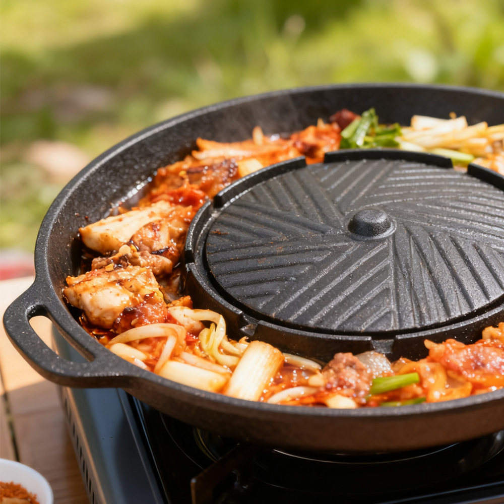 KOSUN Korean BBQ Grill Pan 2 i - Outdoor Camping Food ulasan dan harga