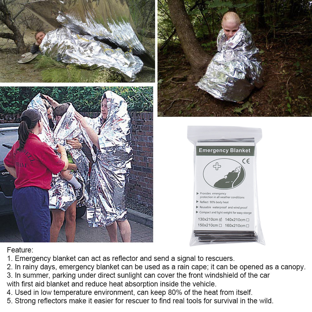 1-10PCS Emergency Thermal Blan - Outdoor Camping Quilt ulasan dan harga