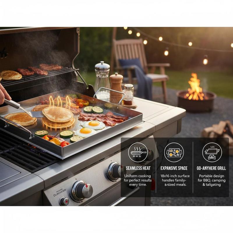 Universal Flat Top Griddle 18x - Outdoor Camping Food ulasan dan harga