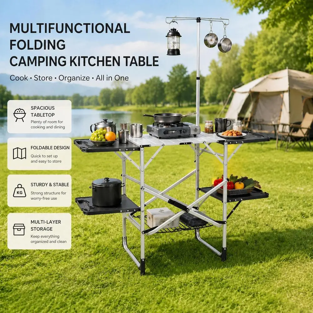 Portable Outdoor Kitchen Table - Outdoor Camping Kitchen Table ulasan dan harga
