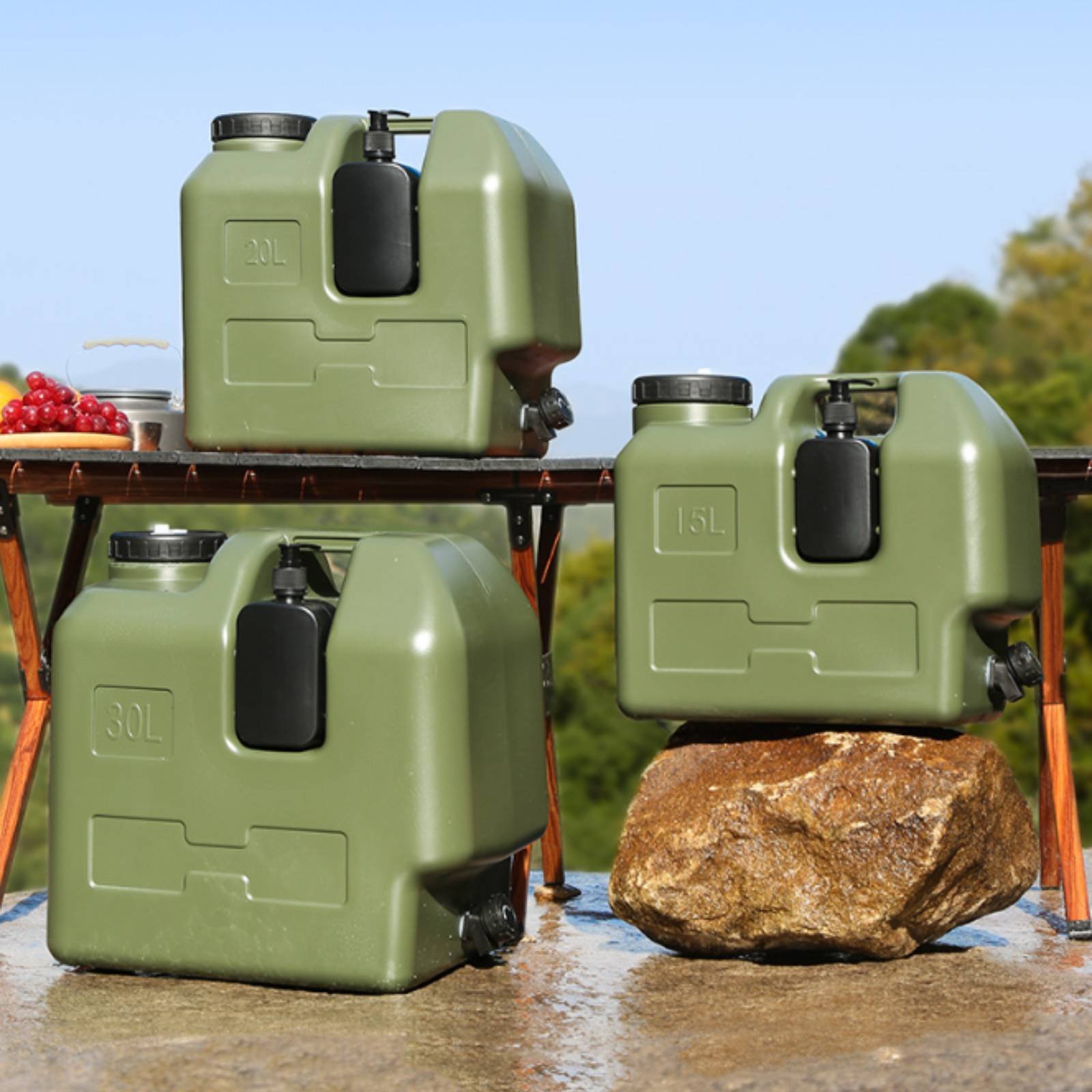 Water Container with Spigot Fo - Outdoor Camping Food ulasan dan harga