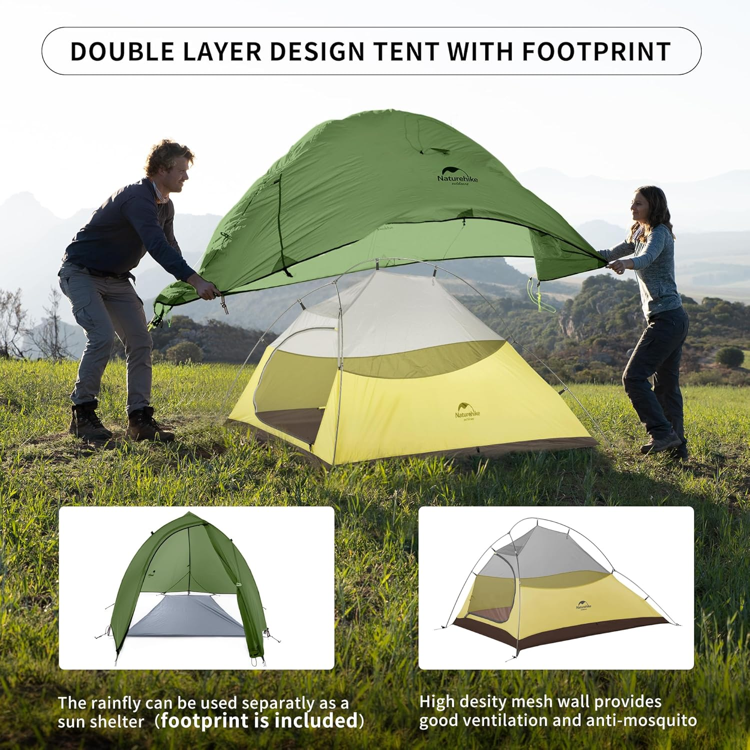 Naturehike Cloud Up 2 Pro Ultr - Ultralight Ground Sheet ulasan dan harga