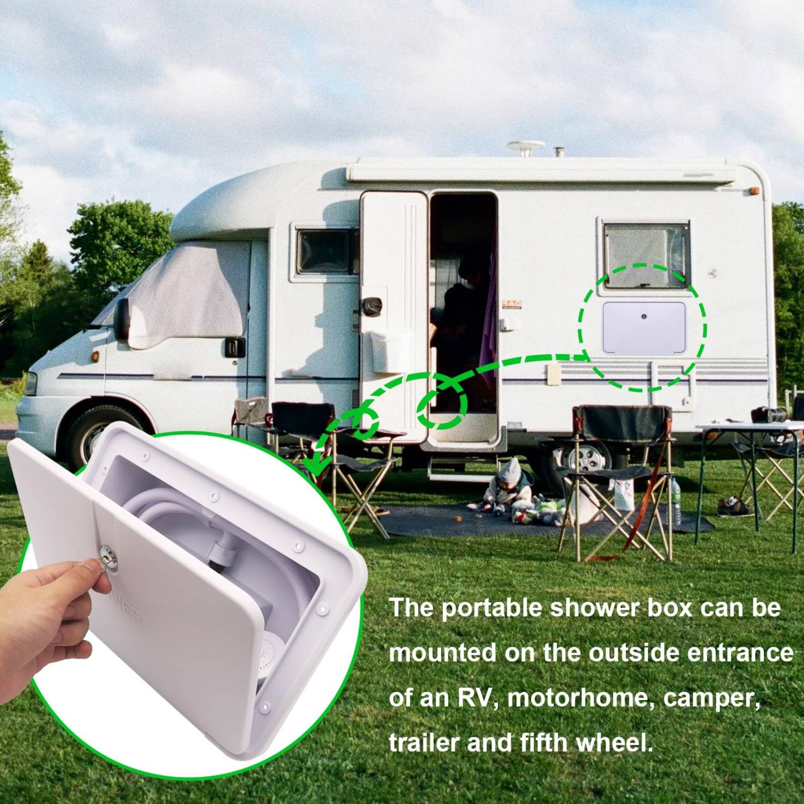 RV Exterior Shower Box Compact - Outdoor Camping Gear ulasan dan harga