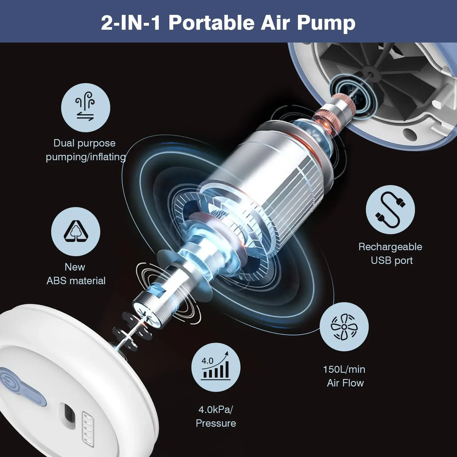 Rechargeable Electric Air Pump - Outdoor Camping Mattress ulasan dan harga