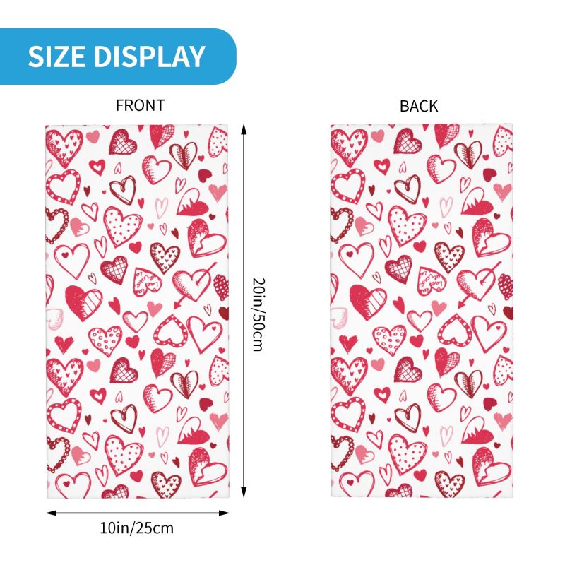 Pink Red Love Hearts Bandana N - Outdoor Camping Youtube ulasan dan harga