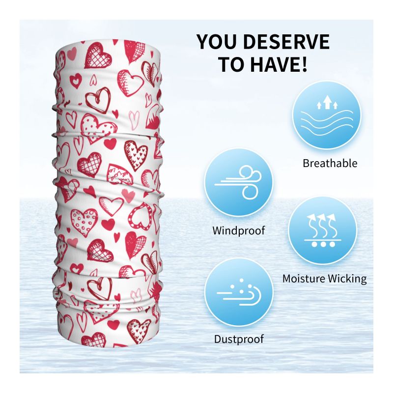 Pink Red Love Hearts Bandana N - Outdoor Camping Youtube ulasan dan harga