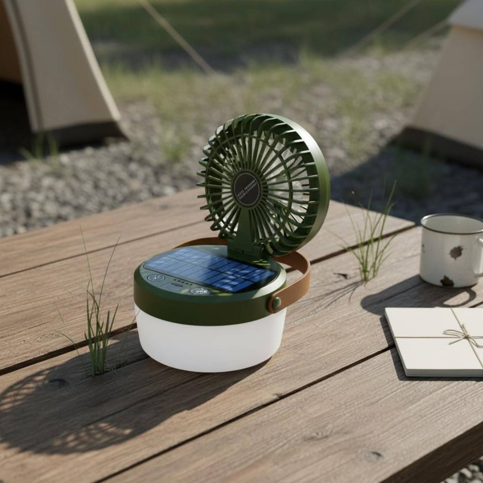 Solar Camping Fan Lantern Fold - Outdoor Camping Gear ulasan dan harga