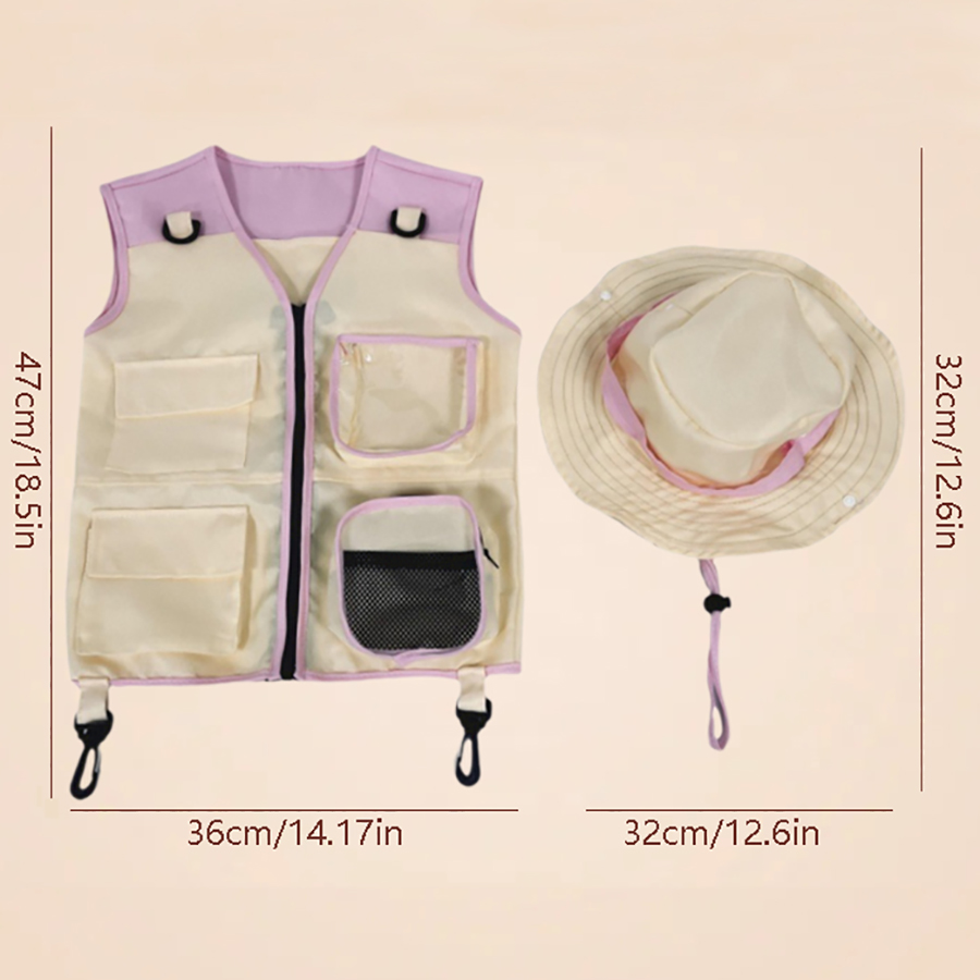 Children Explorer Vest Hat Sui - Outdoor Camping Kids Activities ulasan dan harga