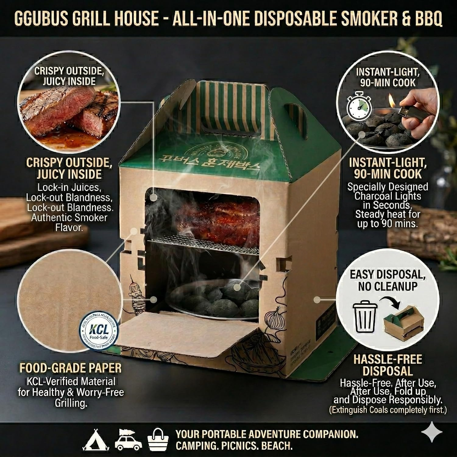 Disposable Portable Charcoal B - Outdoor Camping Food ulasan dan harga
