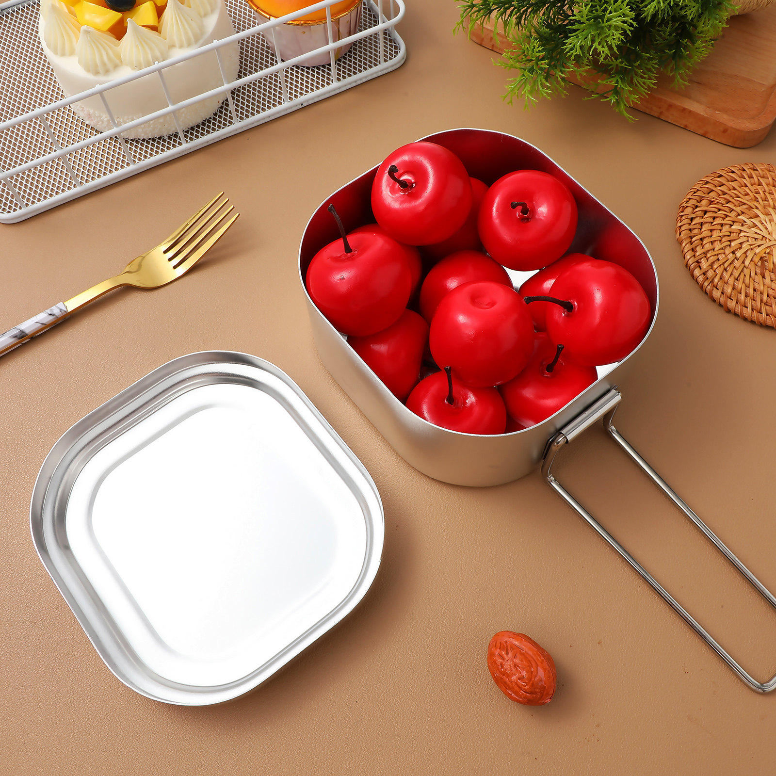950Ml Full Aluminum Food Conta - Outdoor Camping Food ulasan dan harga
