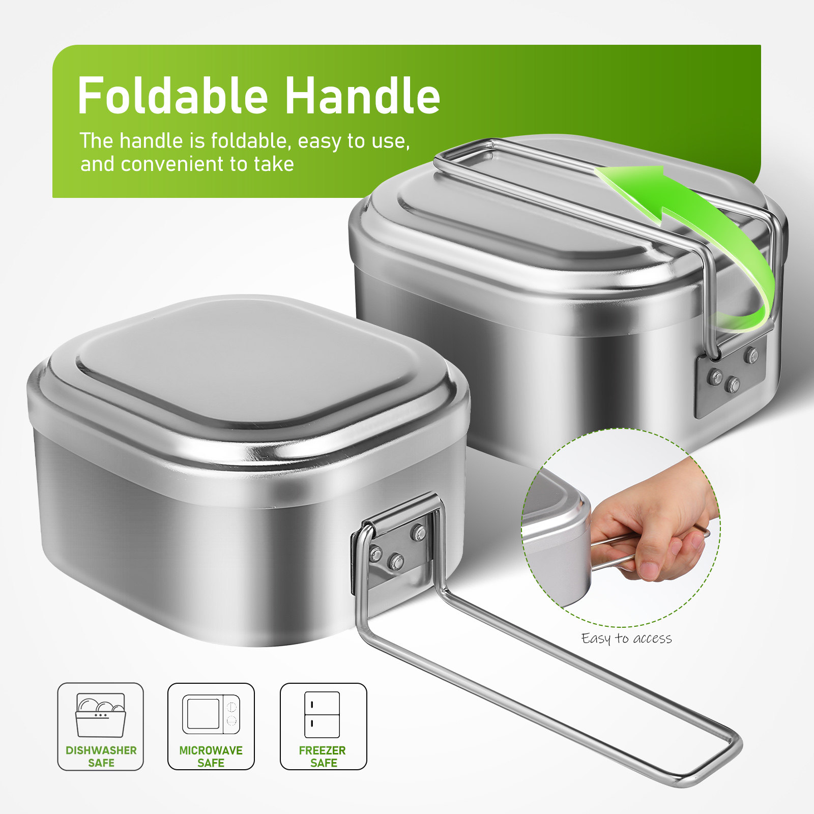 950Ml Full Aluminum Food Conta - Outdoor Camping Food ulasan dan harga