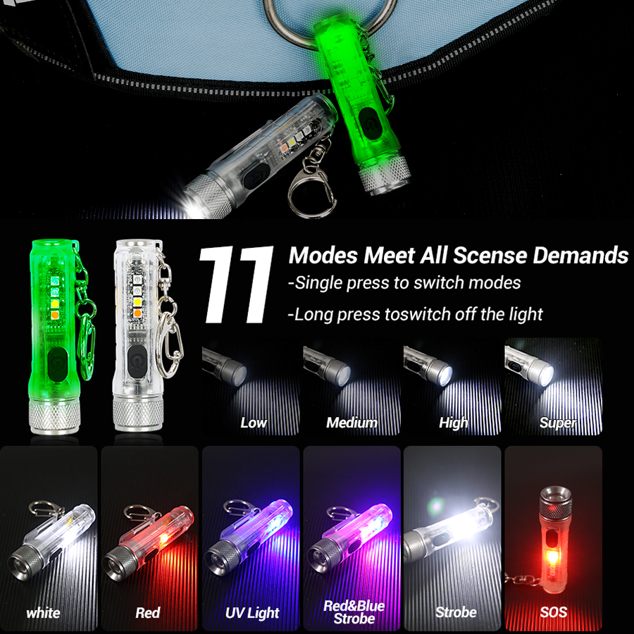 Mini Keychain Flashlight USB R - Outdoor Camping Decor ulasan dan harga