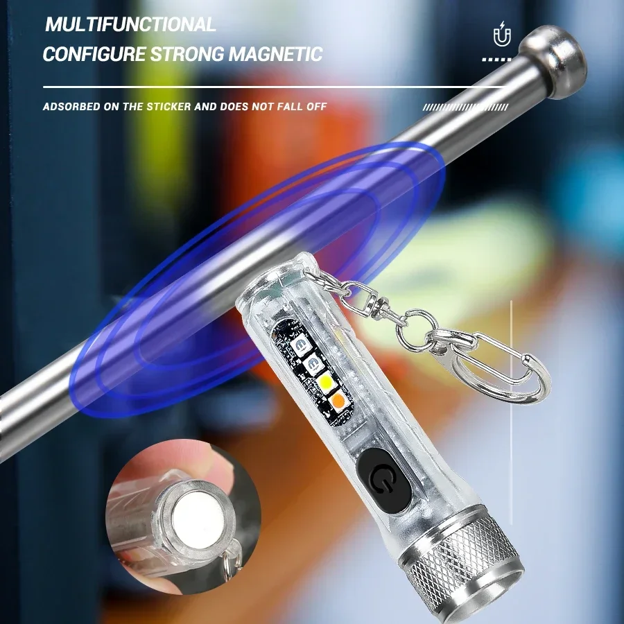 Mini Keychain Flashlight USB R - Outdoor Camping Decor ulasan dan harga