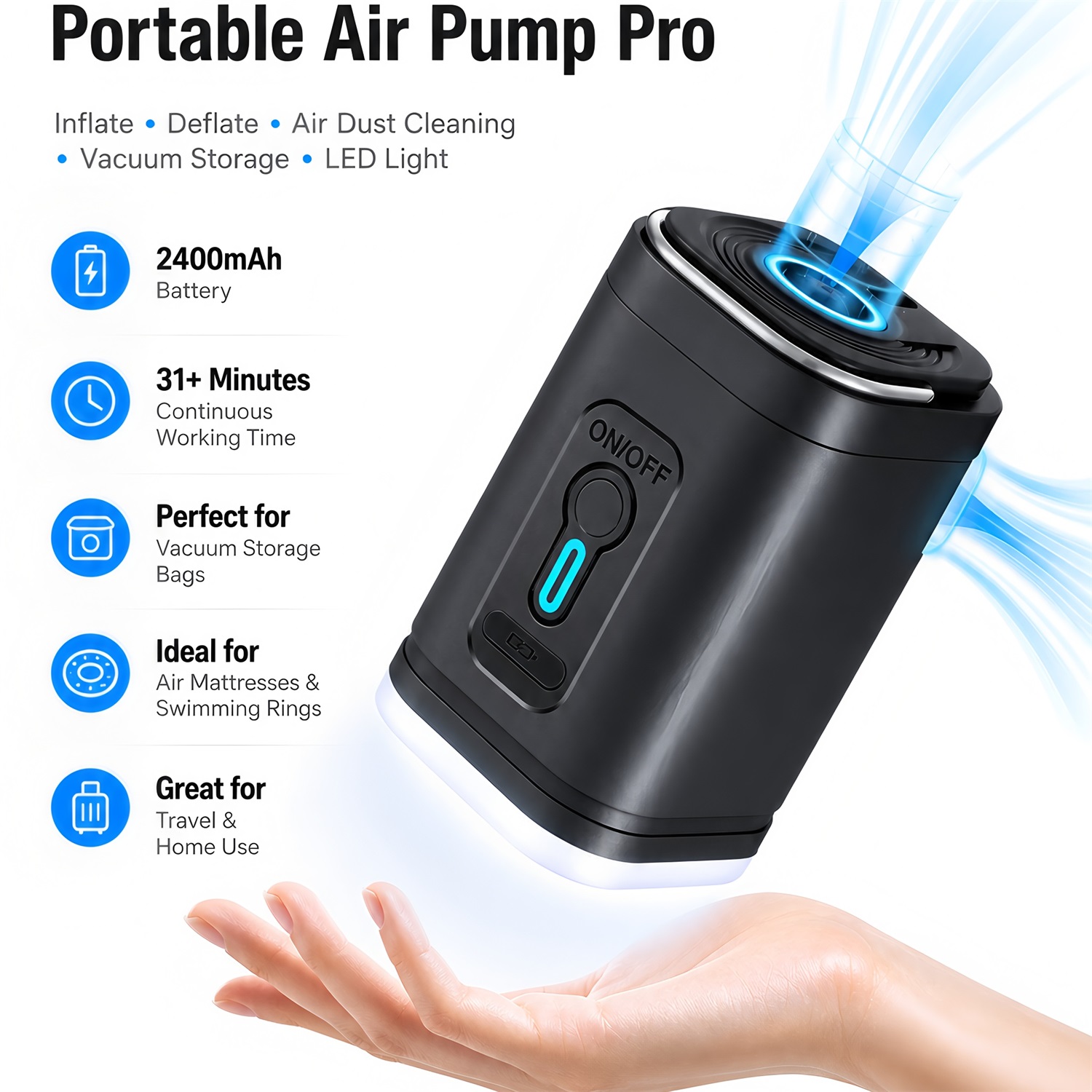Portable Electric Air Pump Inf - Outdoor Camping Mattress ulasan dan harga