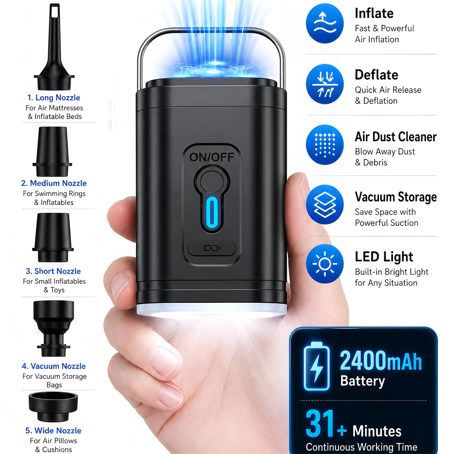 Portable Electric Air Pump Inf - Outdoor Camping Mattress ulasan dan harga