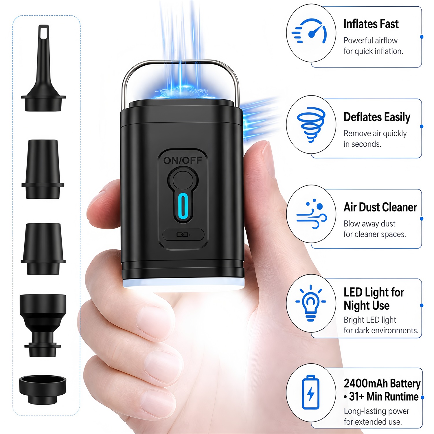 Portable Electric Air Pump Inf - Outdoor Camping Mattress ulasan dan harga
