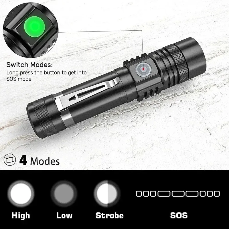 T6 LED Rechargeable Flashlight - Outdoor Camping Decor ulasan dan harga