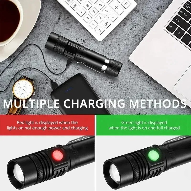 T6 LED Rechargeable Flashlight - Outdoor Camping Decor ulasan dan harga