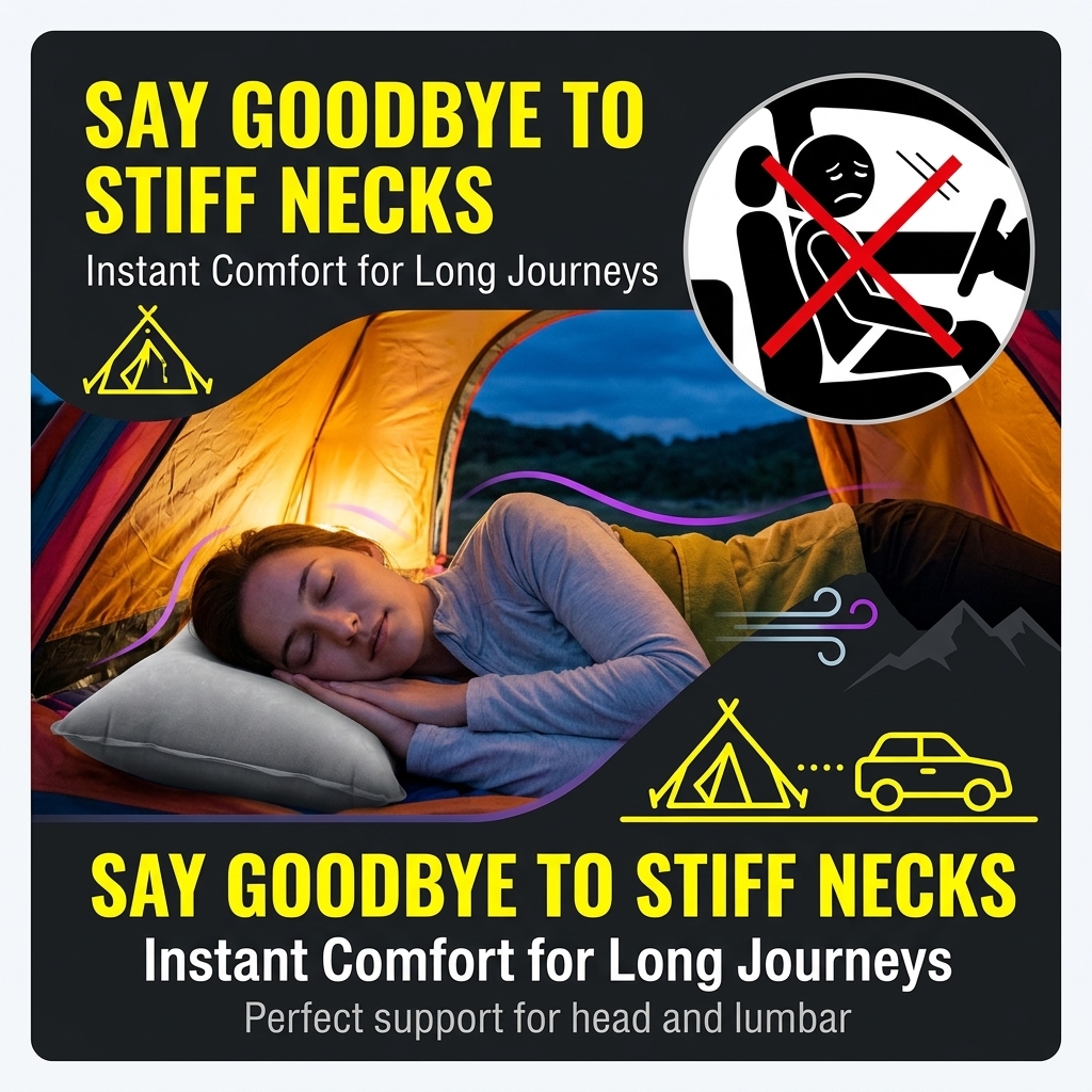 Inflatable Travel Pillow, Port - Outdoor Camping Mattress ulasan dan harga