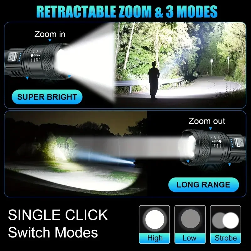 Tactical LED Flashlight 2000LM - Outdoor Camping Decor ulasan dan harga