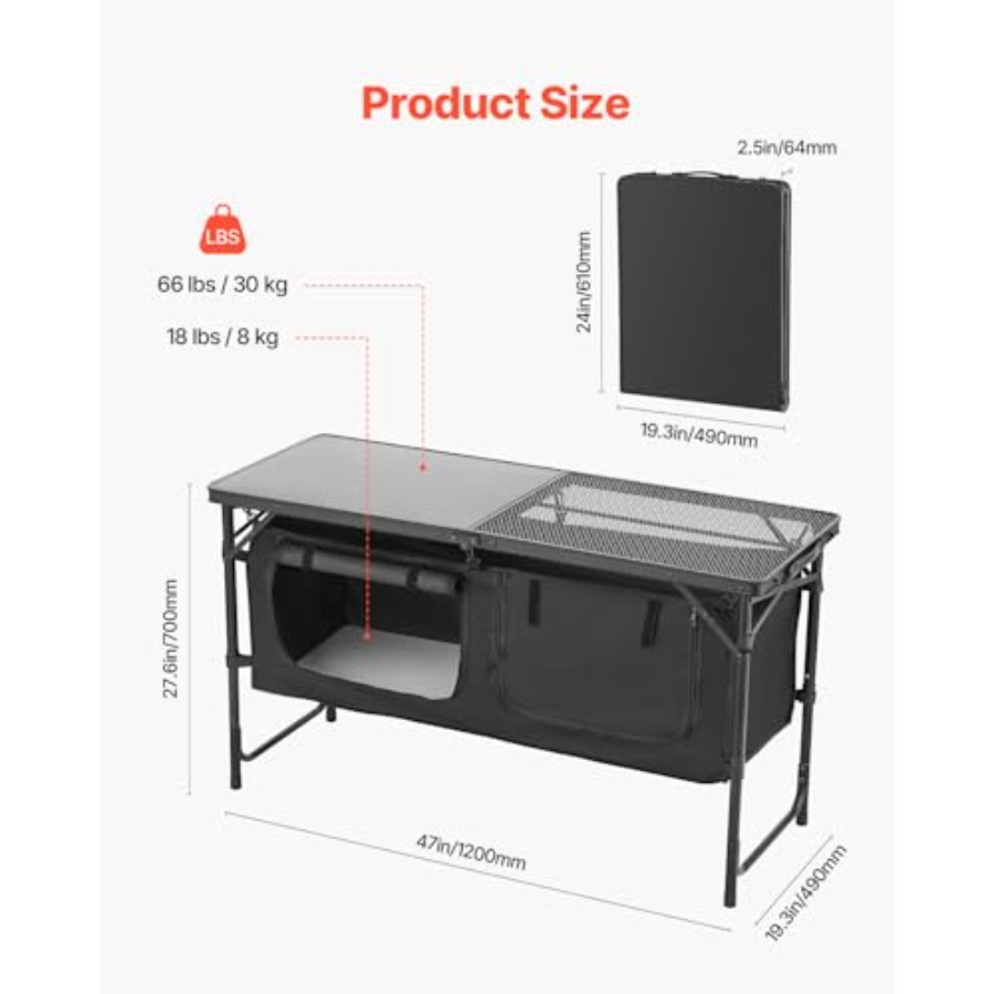 Camping Kitchen Table, Folding - Outdoor Camping Kitchen Table ulasan dan harga
