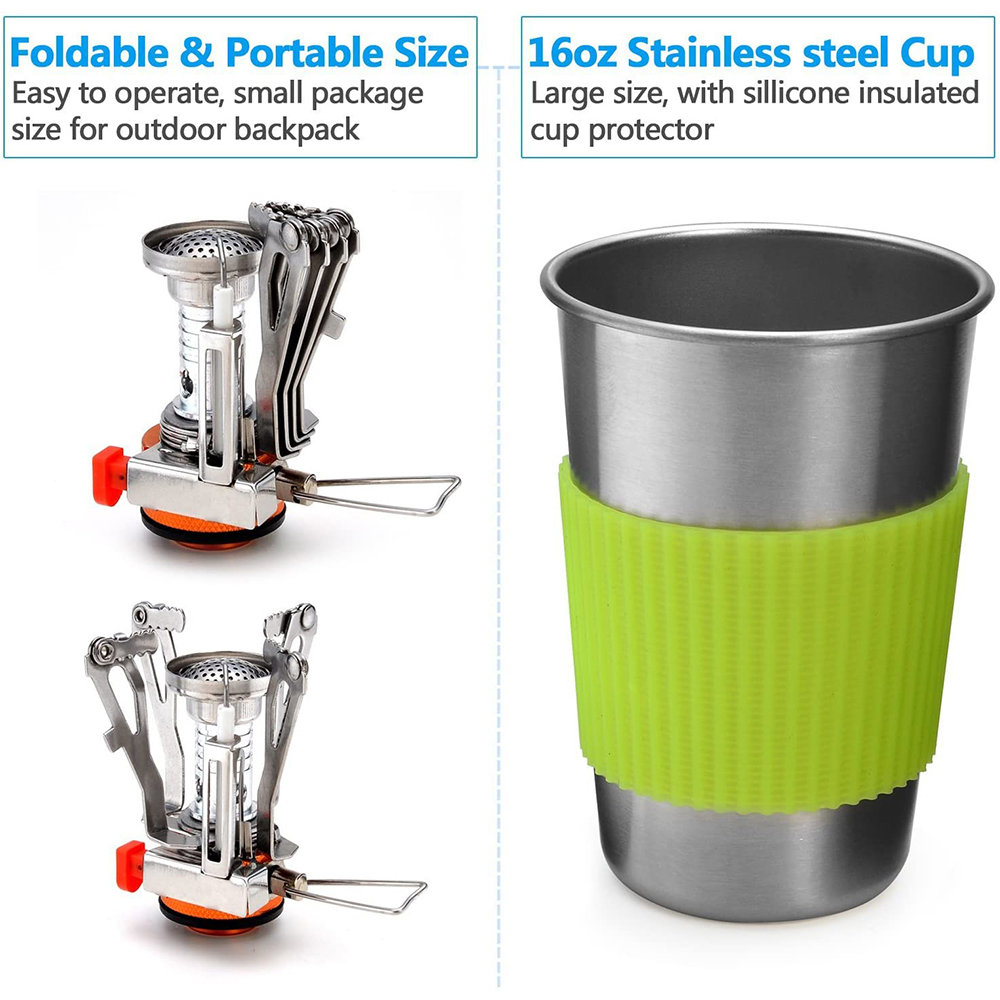 Camping Cookware Kit with Stov - Outdoor Camping Kitchen Table ulasan dan harga
