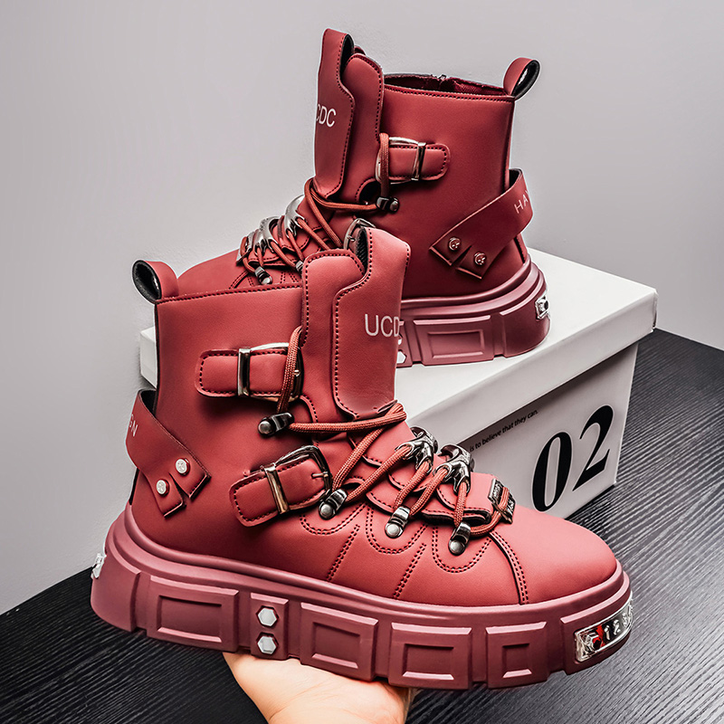 Men's High-Top Boots with Fabr - Urban Outdoor Camping ulasan dan harga